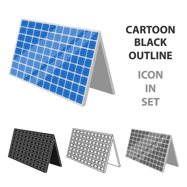 Güneş Paneli simgesi beyaz arka plan üzerinde izole anahat tarzı. Biyoloji ve ekoloji sembol stok vektör çizim.