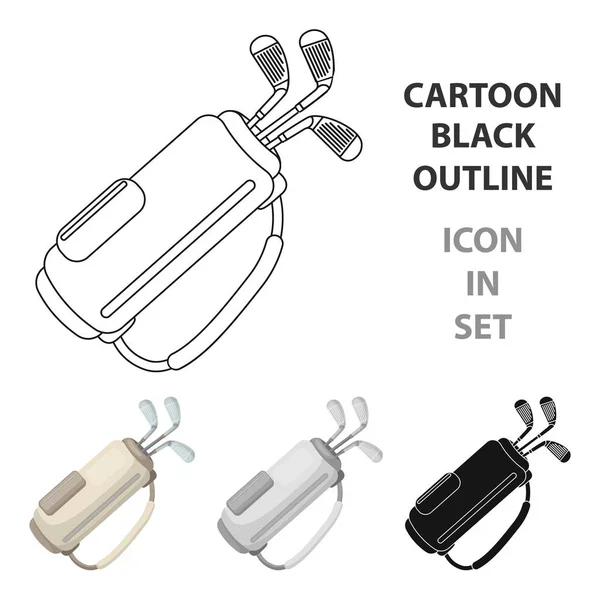 Bir çanta golf kulüpleri ile. Golf Kulübü tek kutsal kişilerin resmi içinde karikatür tarzı vektör simge stok çizim web.