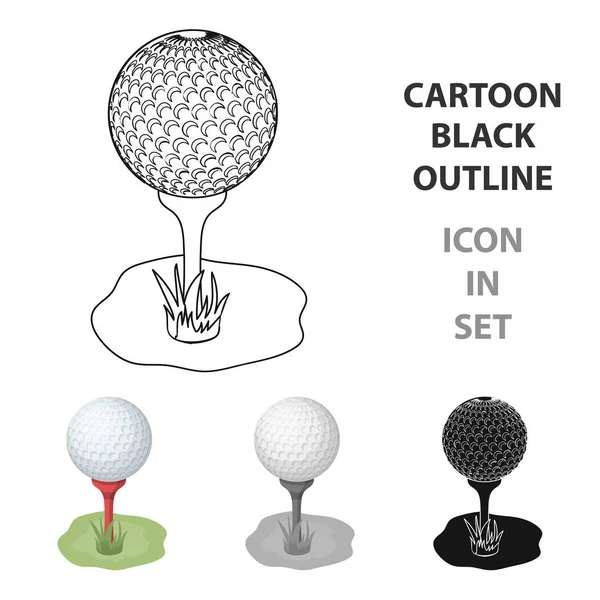 Golf topu standında. Golf Kulübü tek kutsal kişilerin resmi içinde karikatür tarzı vektör simge stok çizim web.