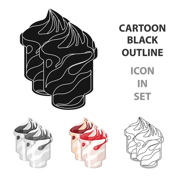 Donmuş yoğurt şurubu bardak simgesi beyaz arka plan üzerinde izole karikatür tarzı ile. Süt ürünü ve tatlı sembol stok illüstrasyon vektör.