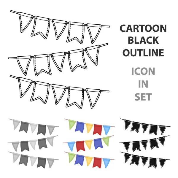 Festival renkli kurdeleler. Resimde çizgi film tarzı vektör simge hisse senedi simgesi tek parti ve partiler.