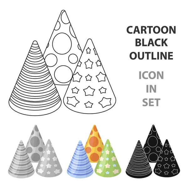 Kapaklar için parti koni şeklinde. Resimde çizgi film tarzı vektör simge hisse senedi simgesi tek parti ve partiler.