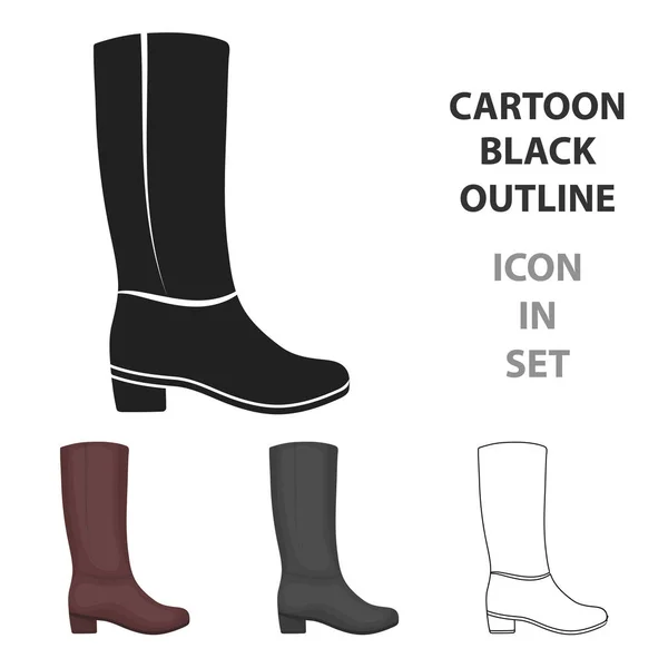 Bottes au genou icône en style dessin animé isolé sur fond blanc. Chaussures symbole illustration vectorielle stock . — Image vectorielle