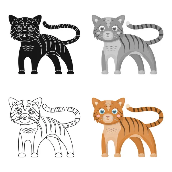 Tiger, één pictogram in cartoon stijl. Tijger, vector symbool stock illustratie web. — Stockvector