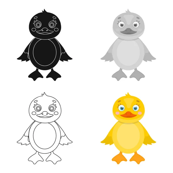 Duckling, único ícone em style.Duckling desenhos animados, vetor símbolo estoque ilustração web . —  Vetores de Stock