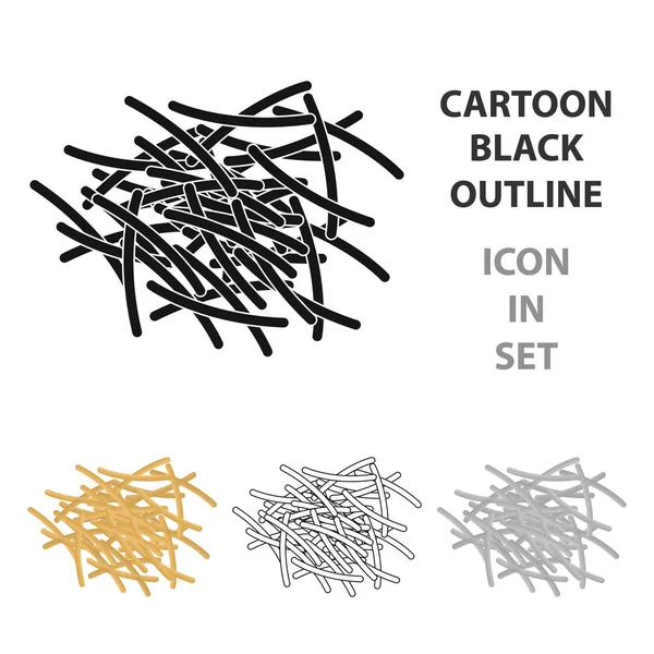 Filini makarna simgesi beyaz arka plan üzerinde izole karikatür tarzı. Makarna sembol stok tür illüstrasyon vektör.