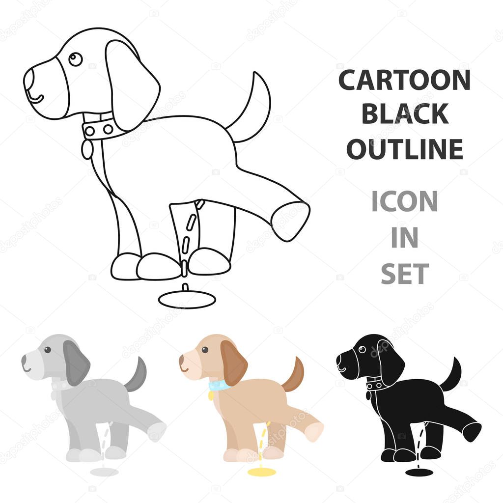 Pissing dog vector illustration icon in cartoon design