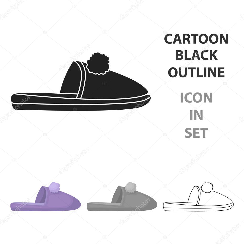 Slippers icon in cartoon style isolated on white background. Shoes symbol vector illustration.
