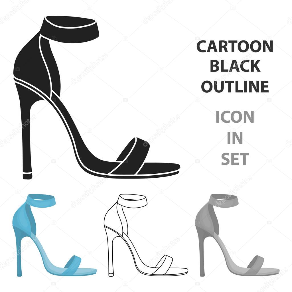 Ankle straps icon in cartoon style isolated on white background. Shoes symbol vector illustration.