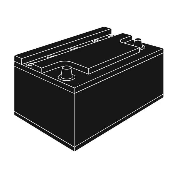 Batteri bil enda ikon i svart stil för design. Bil underhåll station vektor symbol stock illustration web. — Stock vektor