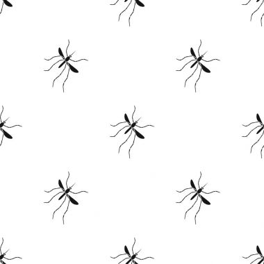 Sivrisinek, Dipterous böcek. Kan emici böcek, sivrisinek tek simge siyah stil vektör simge stok izometrik çizimde Web.