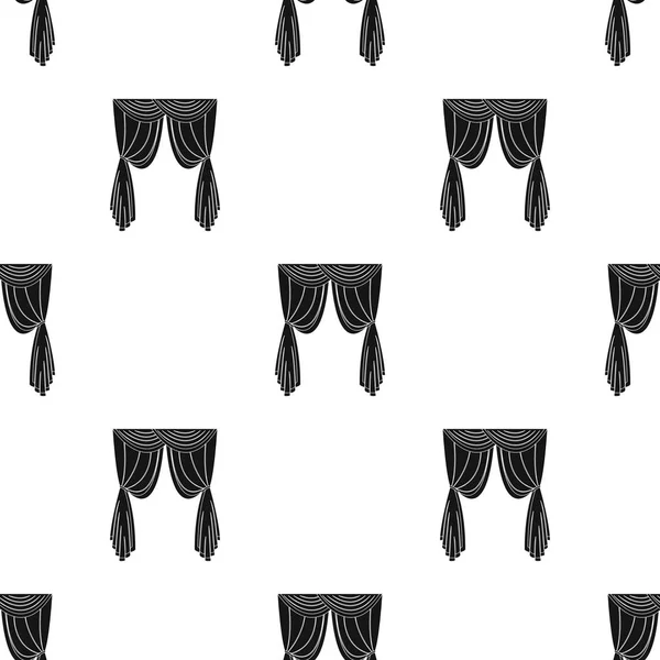 カーテン、単一黒のスタイルのアイコン。カーテン ベクトル シンボル ストック イラスト web. — ストックベクタ