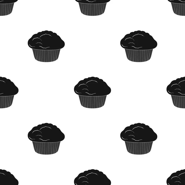 Cake, single icon in black style.Cake, vector symbol stock illustration web. — Stock Vector