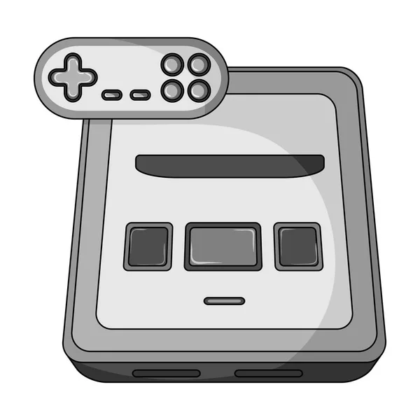 Spelconsole één pictogram in zwart-wit stijl voor design. Auto onderhoud station symbool voorraad web vectorillustratie. — Stockvector