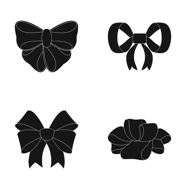 Ornamente, frippery, Putz und andere Web-Ikonen in schwarzem Style.bow, Band, Dekoration, Symbole in Set-Kollektion. — Stockvektor