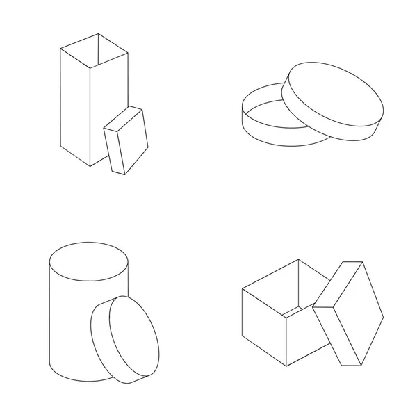 Box, container, package, and other web icon in outline style.Case, shell, framework, icônes in set collection . — Image vectorielle