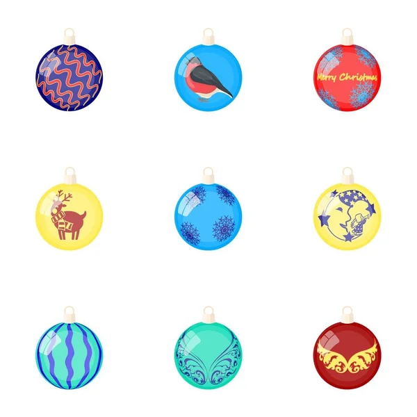 Brinquedos para uma árvore de Natal desenhos animados ícones na coleção de conjuntos para design.Ano Novo ballsvector símbolo estoque web ilustração . — Vetor de Stock