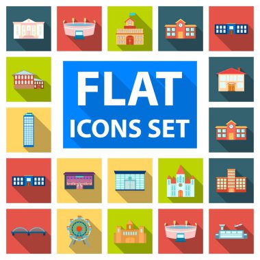 Bina Onarım set koleksiyonu tasarım için düz simgeler. Sembol stok web illüstrasyon vektör yapı malzemesi ve araçları.