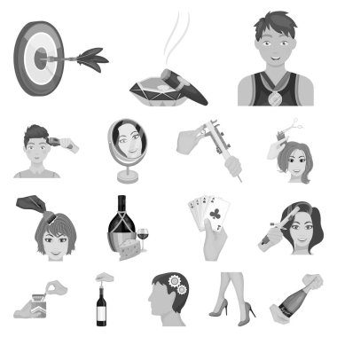 Set koleksiyonu tasarım için eller tek renkli simgelerle manipülasyon. El hareketi vektör simge stok web çizim.