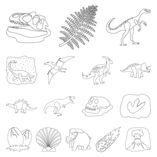 Různých dinosaurů je uveden přehled ikon v kolekce sady pro design. Prehistorických zvířat vektor symbol akcií web ilustrace. — Stockový vektor