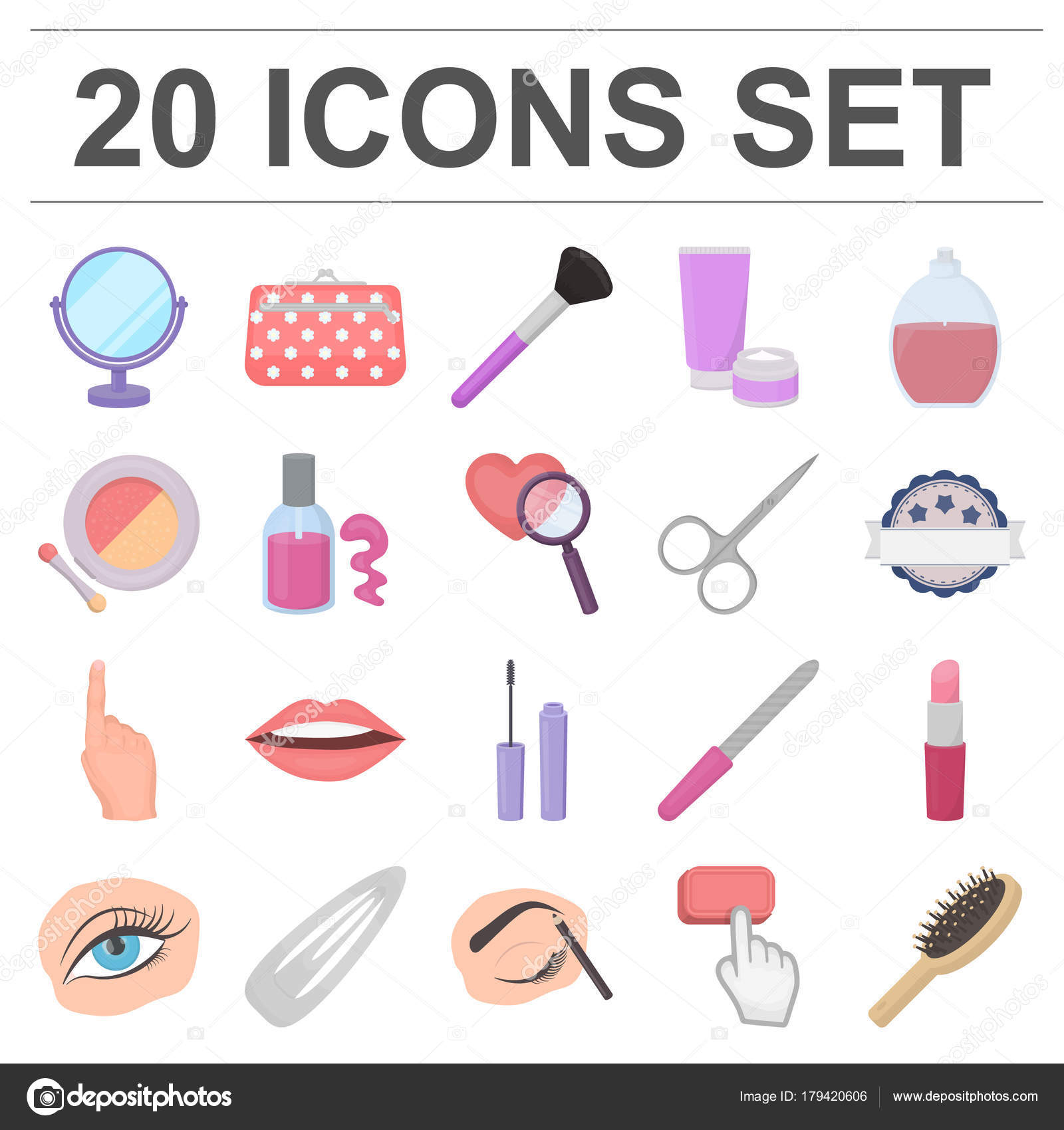 Makeup and cosmetics cartoon icons in set collection for design. Makeup and  equipment vector symbol stock web illustration. Stock Vector Image by  ©PandaVector #179420606