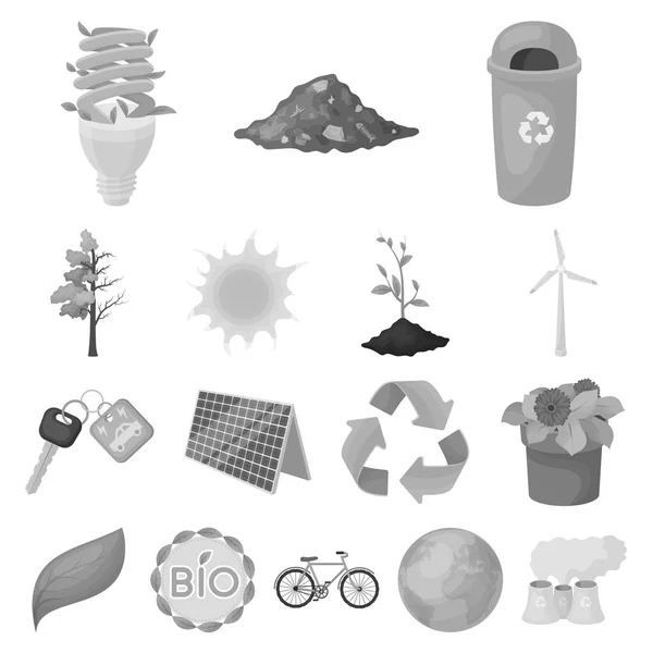 Bio i ekologia monochromatyczne ikony w kolekcja zestaw do projektowania. Ekologicznie czysty produkt symbol wektor ilustracja zasobów sieci web. — Wektor stockowy