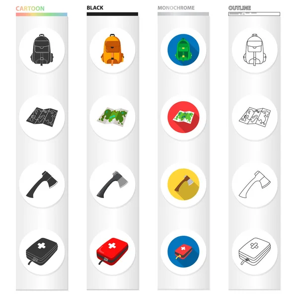Médicaments, attributs, tourisme et autres icônes web dans différents style.first, aide, kit, icônes sac dans la collection set . — Image vectorielle