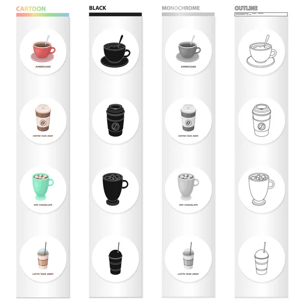 Crockery, kitchen, sets, and other web icon in cartoon style.Chocolate, drink, lableware icons in set collection. — Stock Vector