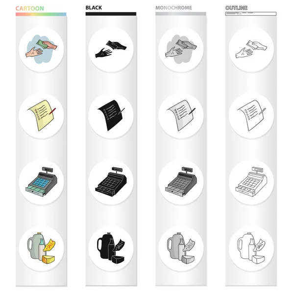 Outils, produits, magasin et autres icônes web en style cartoon.Remise, équipement, accessoires icônes dans la collection set . — Image vectorielle