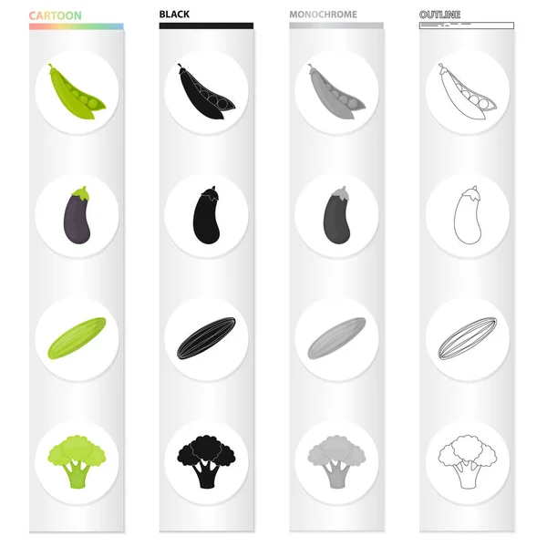 Voedsel, groente, tuin en andere web icon in cartoon stijl. Salade, vitaminen, vegetarische pictogrammen in vaste collectie. — Stockvector