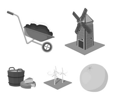 Bahçe, arsa, ekoloji ve diğer web simgesi tek renkli tarzı. İçki, sıvı, çiftlik simgeler kümesi koleksiyonu.