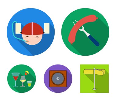 Bar, pub, Restoran, kafe. Pub toplama simgeler düz stil vektör simge stok çizim web içinde ayarla..