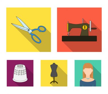 Eşarp, eşarp ve şal çeşitli. Eşarp ve şal toplama simgeler düz stil vektör simge stok çizim web ayarla.