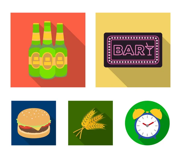 Bar, pub, restaurante, café.Pub conjunto coleção ícones em estilo plano símbolo vetorial estoque ilustração web . —  Vetores de Stock