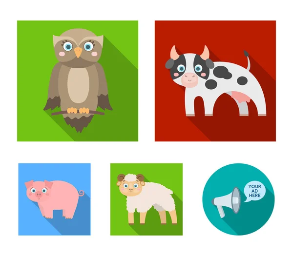 Wald, Ökologie, Spielzeug und andere Web-Symbole in flachem Style.animals, farm, enterprise icons in set collection. — Stockvektor