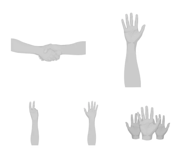 Lenguaje de señas iconos monocromáticos en la colección de conjuntos para el diseño. parte emocional de la comunicación vector símbolo stock web ilustración . — Vector de stock