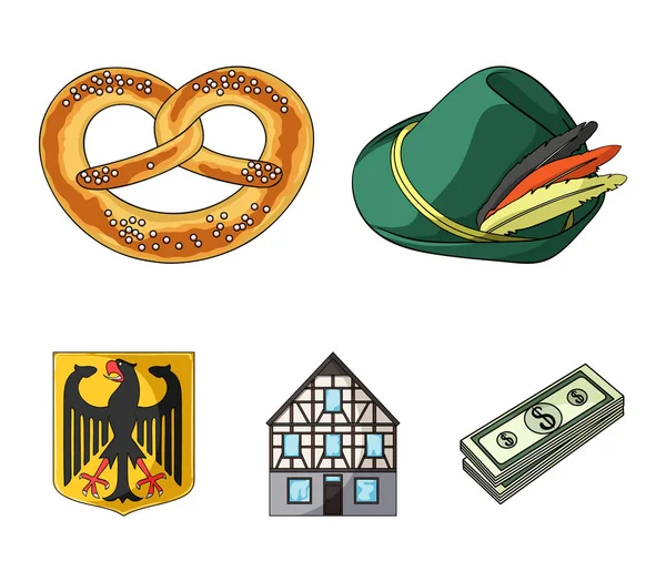 Land Duitsland cartoon pictogrammen in set collectie voor design. Duitsland en landmark symbool voorraad web vectorillustratie. — Stockvector