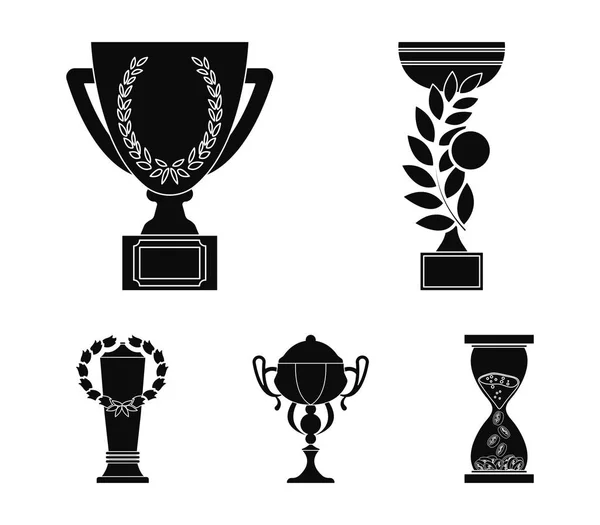 Cup.Wineer カップ黒スタイル ベクトル シンボル ストック イラスト web コレクションのアイコンを設定. — ストックベクタ