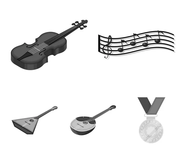 Instrument muzyczny monochromatyczne ikony w kolekcja zestaw do projektowania. Ciąg i magazynie symbol wiatr instrument izometryczny vector web ilustracja. — Wektor stockowy