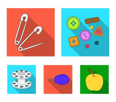 Eşarp, eşarp ve şal çeşitli. Eşarp ve şal toplama simgeler düz stil vektör simge stok çizim web ayarla.