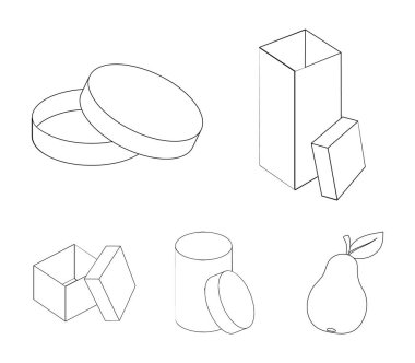 Kutusu, konteyner, paket ve diğer web simgesi anahat tarzı. Case, kabuk, çerçeve, küme koleksiyon simgeler.