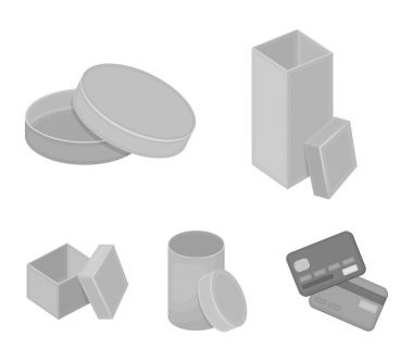 Kutusu, konteyner, paket ve diğer web simgesi tek renkli tarzı. Case, kabuk, çerçeve, küme koleksiyon simgeler.