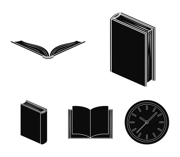 Verschillende soorten boeken. Boeken collectie iconen in zwarte stijl vector symbool stock illustratie web instellen. — Stockvector