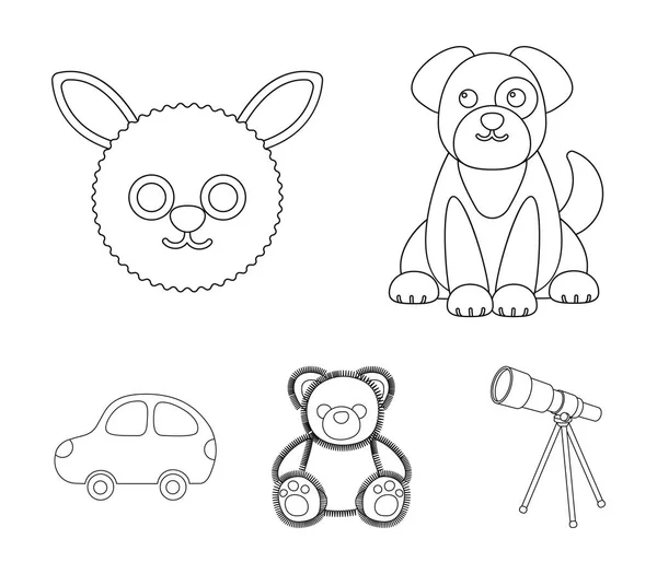 Barnens leksak disposition ikoner i set samling för design. Spelet och småsak vektor symbol lager web illustration. — Stock vektor