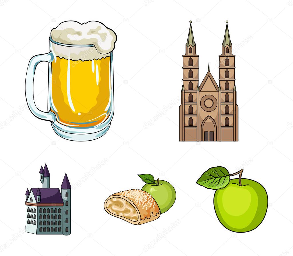 Country Germany cartoon icons in set collection for design. Germany and landmark vector symbol stock web illustration.
