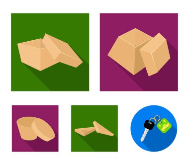 Dava, kabuk, çerçeve ve diğer web simgesi düz tarzı. Kutusu, konteyner, paket, küme koleksiyon simgeler.