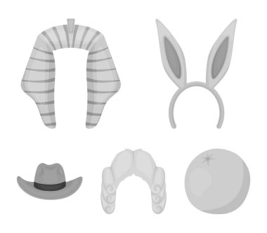 Tavşan Kulağı, Yargıç peruk, kovboy. Şapka toplama simgeler tek renkli stil vektör simge stok çizim web içinde ayarla..