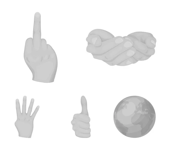 Palmas juntas, grande, sem nome. Mão gestos conjunto coleção ícones em estilo monocromático símbolo vetorial estoque ilustração web . —  Vetores de Stock