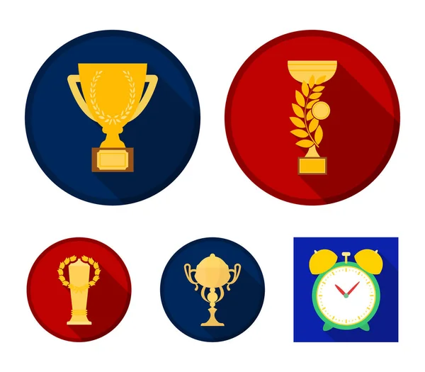 Cup.Wineer Кубок набор иконок в плоском стиле векторные символы фондовый иллюстрации веб . — стоковый вектор