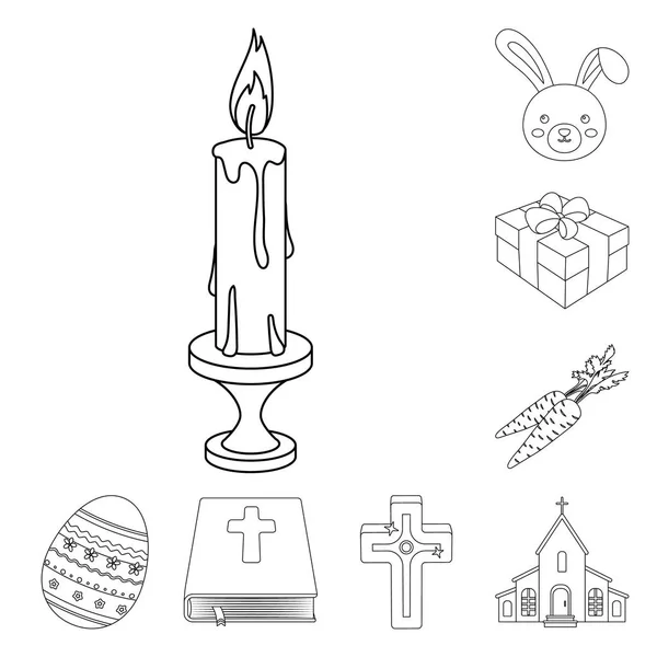 Pâques est une icône de contour de vacances chrétiennes dans la collection de set pour le design. Pâques attributs vectoriel symbole stock web illustration . — Image vectorielle